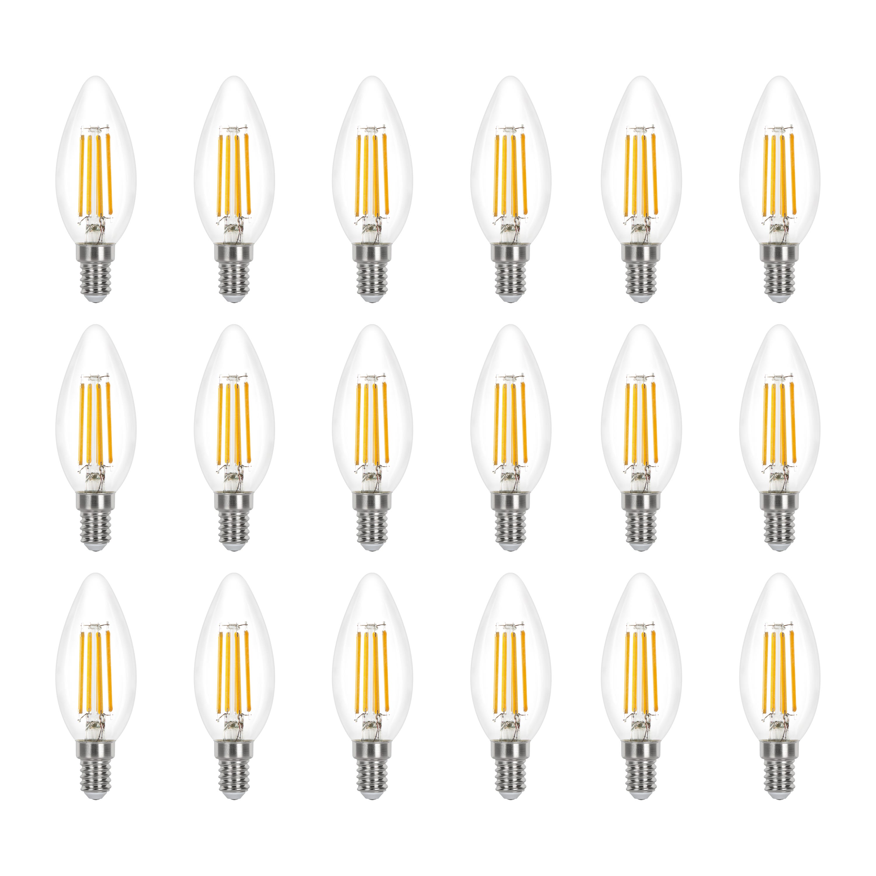 LEXMAN - Opakowanie 18 żarówek LED - E14 - 806LM - 5,9 W, co odpowiada 60 W - Ø 35 mm - 2700 K - Ciepła biel