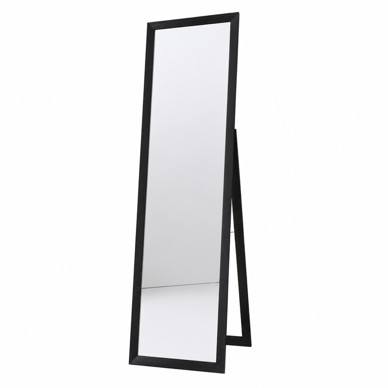 Lustro stojące SLIM czarne szczotkowane 39,8 × 159,8 cm z regulacją nachylenia