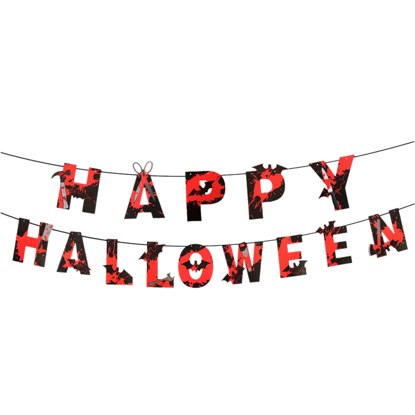 3-metrowy krwawy baner „Wesołego Halloween”, upiorna wisząca girlanda, dekoracje na imprezę Halloween, akcesoria na imprezę Zombie