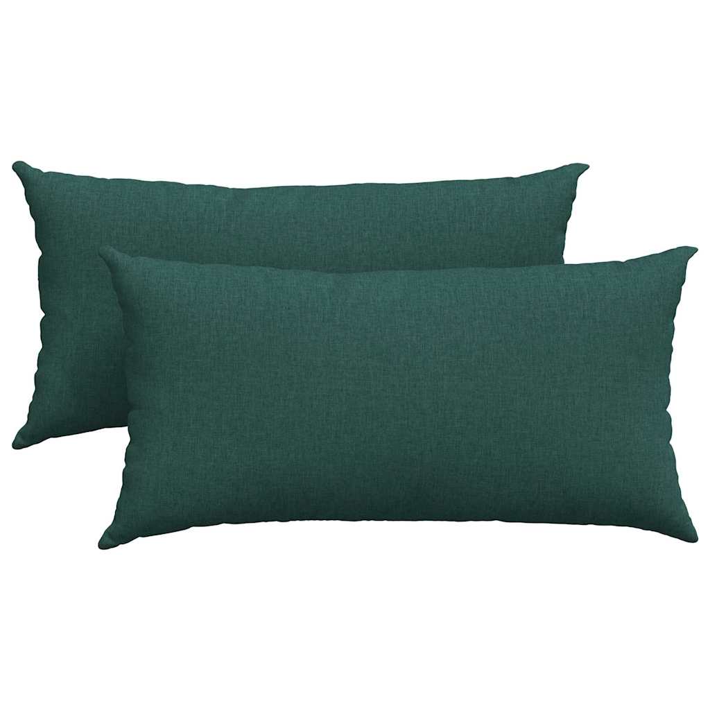 Poduszki na sofę 2 pcs Ciemna zieleń 80 x 40 cm tkanina