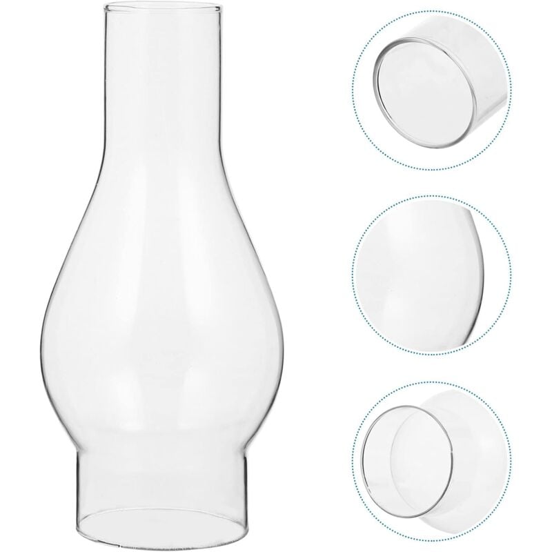 Klosz z przezroczystego szkła do lampy naftowej, komin szklany do lampy naftowej, klosz do lampy Krosne, akcesoria wymienne (16,5 cm)