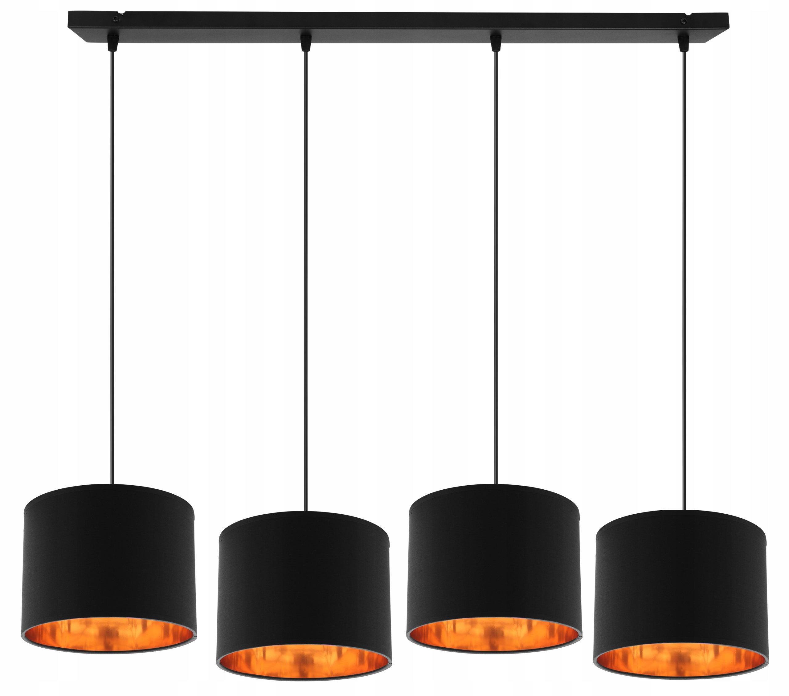 Lampa sufitowa wisząca Light Home LH 3x E27 abażur owalny czarny nowoczesna
