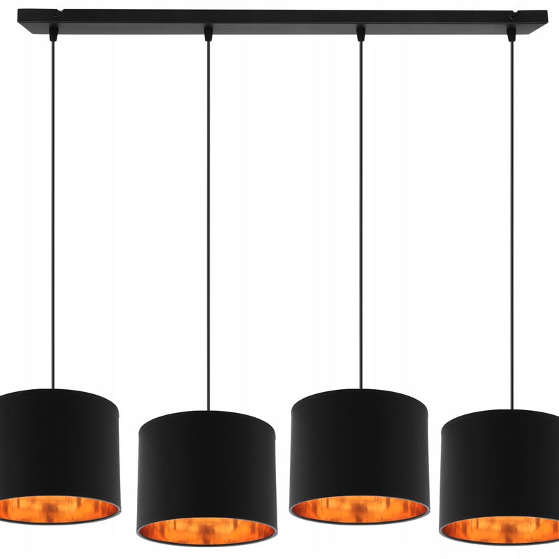 Lampa sufitowa wisząca Light Home LH 3x E27 abażur owalny czarny nowoczesna