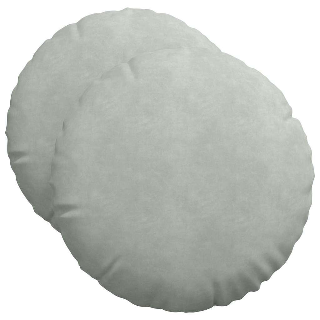 Poduszki na siedziska 2 pcs Jasnoszary Ø50 x 19 cm Aksamit
