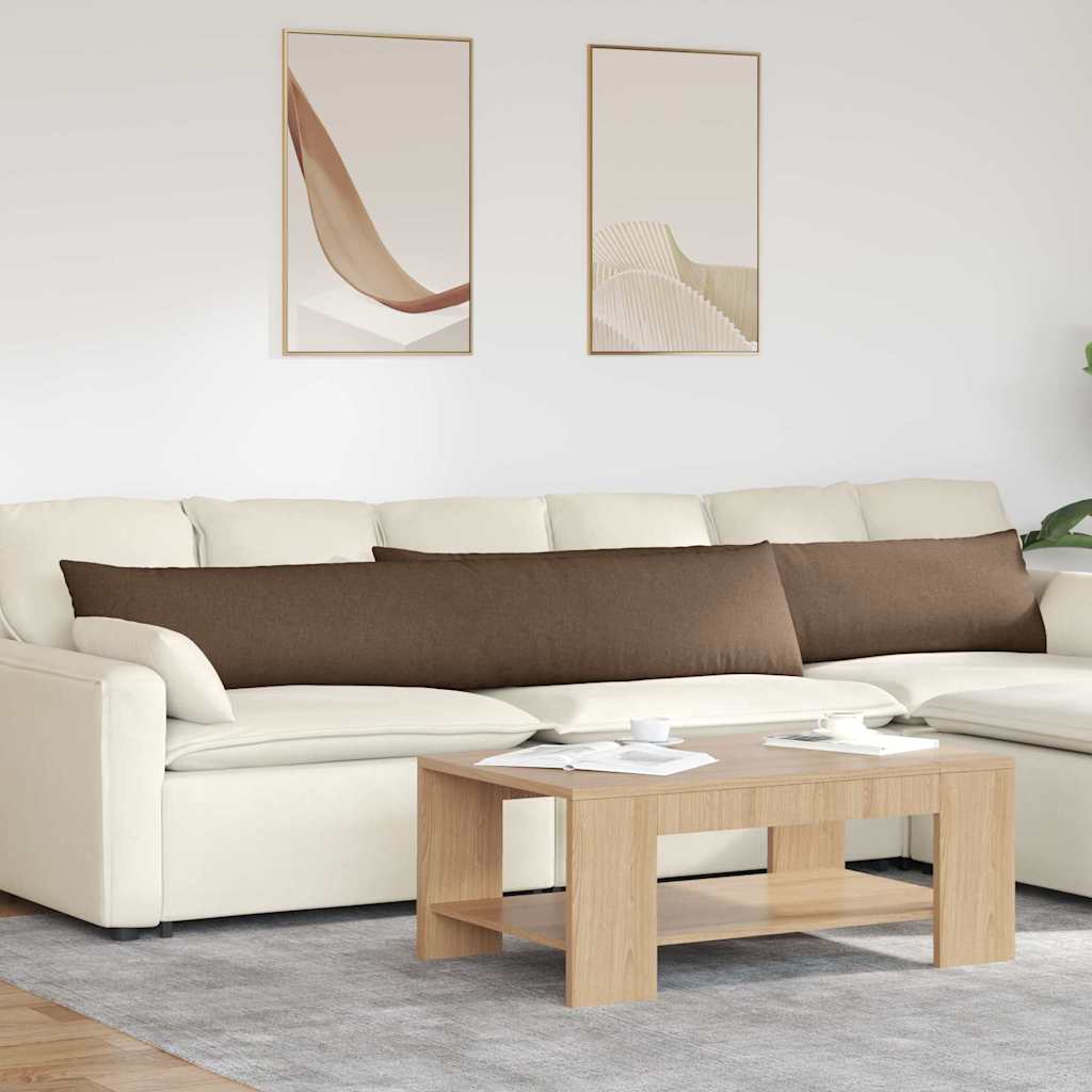 Poduszki na sofę 2 pcs Brązowy 200 x 40 cm tkanina vidaXL