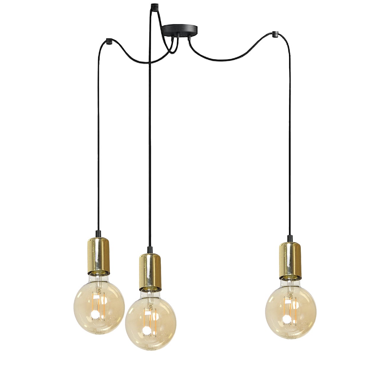 Lampa wisząca sufitowa pająk czarna złota SPIDER do salonu 3xE27 Edylit