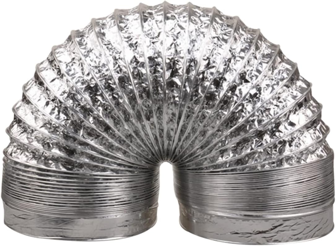 Gruby aluminiowy kanał wentylacyjny o średnicy 17 cm i długości 150 cm, rozciągliwy, odpowiedni do systemów klimatyzacji i wentylacji HVAC, średnica s