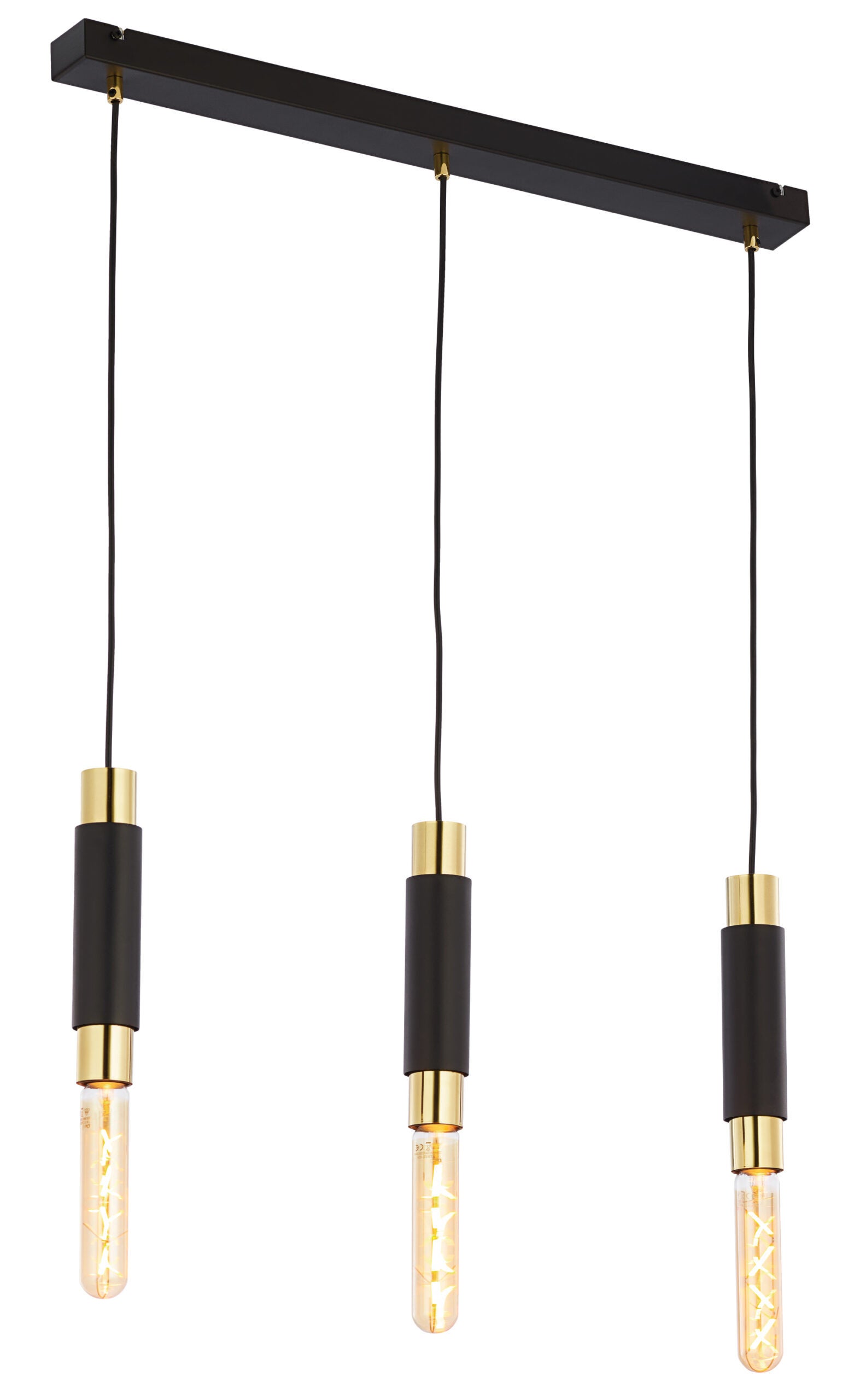 Lampa LILE 3-punktowa Jupiter czarno-złota E27 66x6x29-60 cm 1 szt.