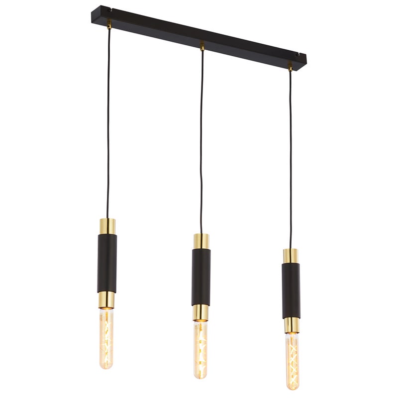 Lampa LILE 3-punktowa Jupiter czarno-złota E27 66x6x29-60 cm 1 szt.