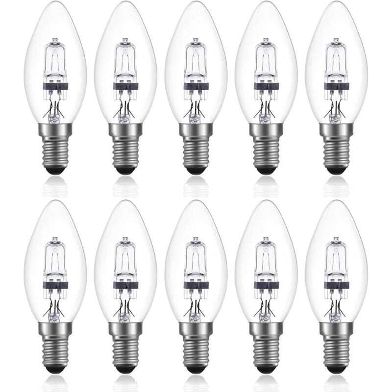 Żarówka halogenowa E14 C35 42W z możliwością ściemniania, AC 220-240 V (10 szt.)