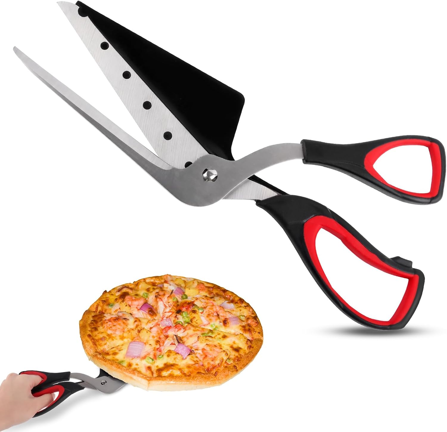 Nożyczki do pizzy, nożyczki do cięcia pizzy ze stali nierdzewnej, 27,5 cm Wielofunkcyjne nożyczki kuchenne do cięcia pizzy