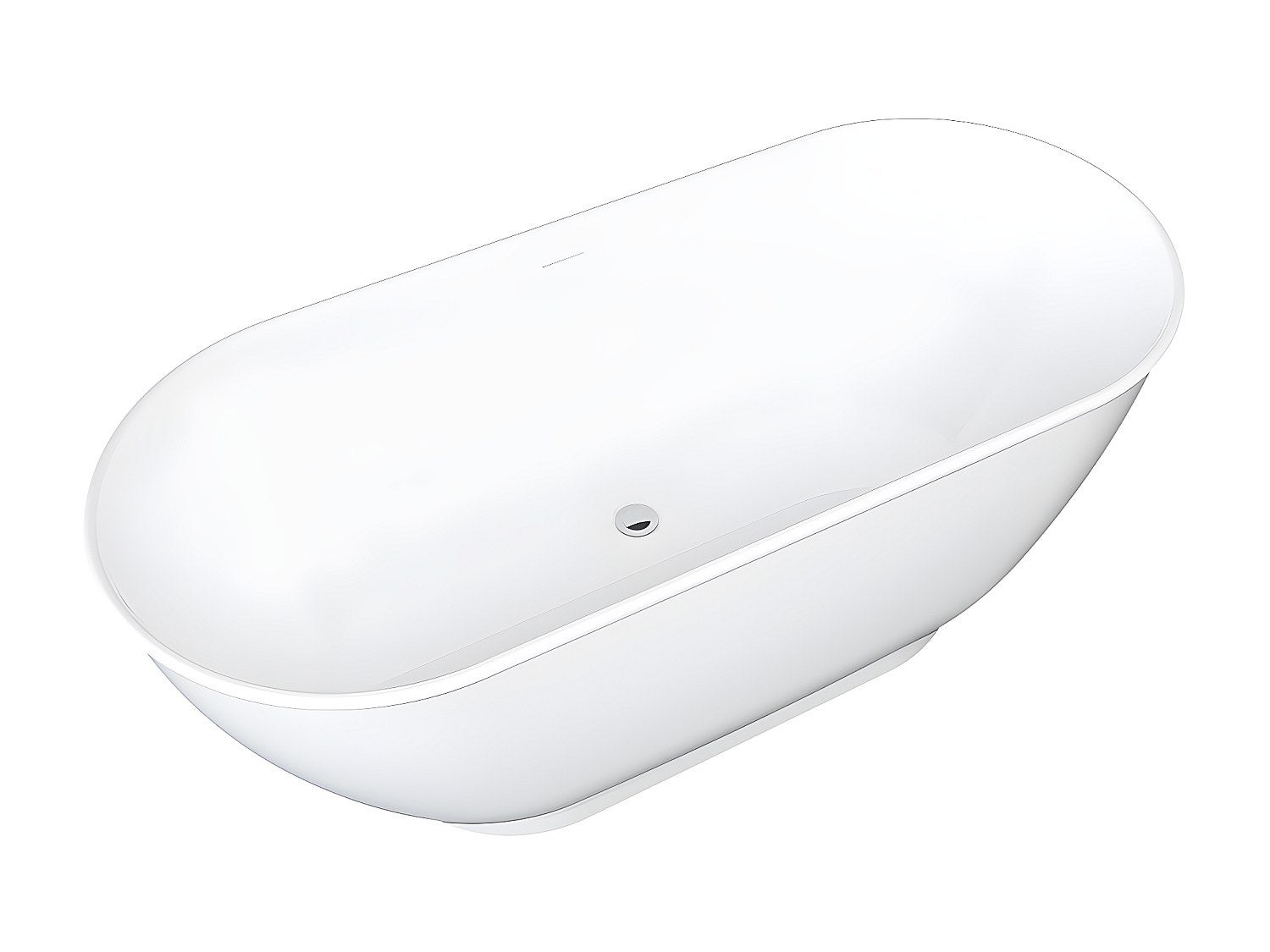Wanna wolnostojąca owalna – 240 l – 170 × 75 × 60 cm (dł. × szer. × wys.) – kolor biały – akrylowa - MOBULA