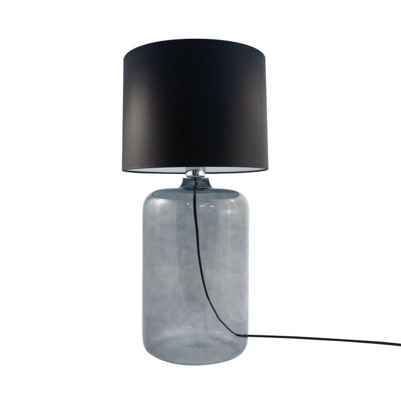 Lampa stołowa szklana dymiona czarna z abażurem 60 cm E27 60W Amarsa Zuma Line