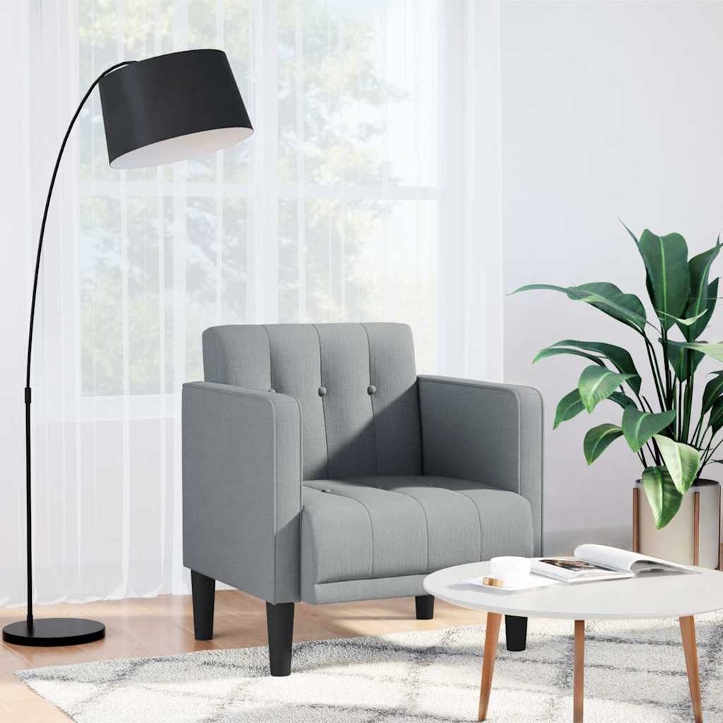Sofa Fotel z Podłokietnikami Jasnoszary 53 cm Tkanina vidaXL