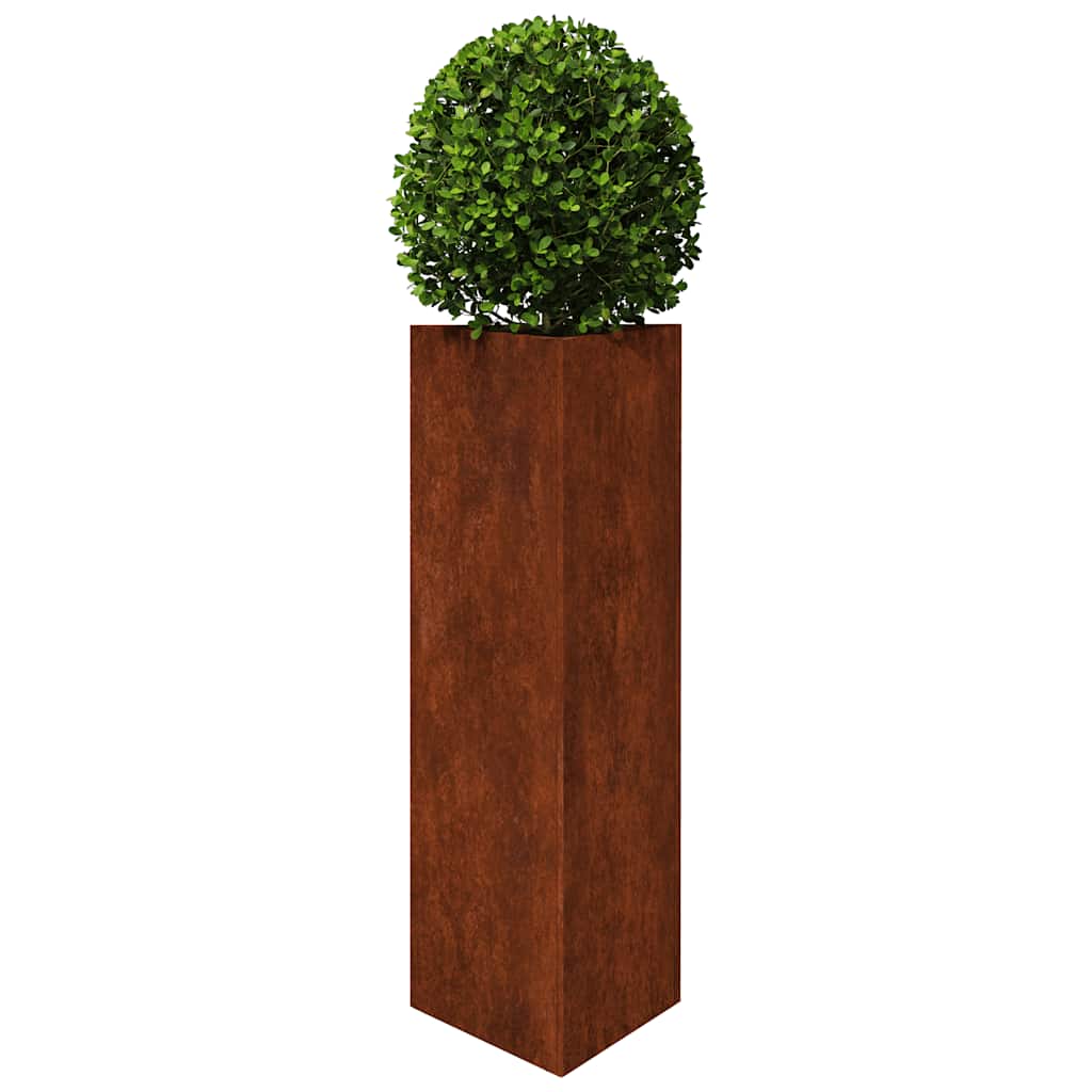 Donica ogrodowa, 30x26x75 cm, stal kortenowska