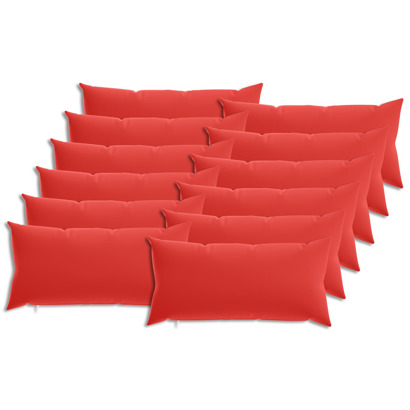 12x Poszewka Dekoracyjna na Poduszkę 40x80 cm Czerwona