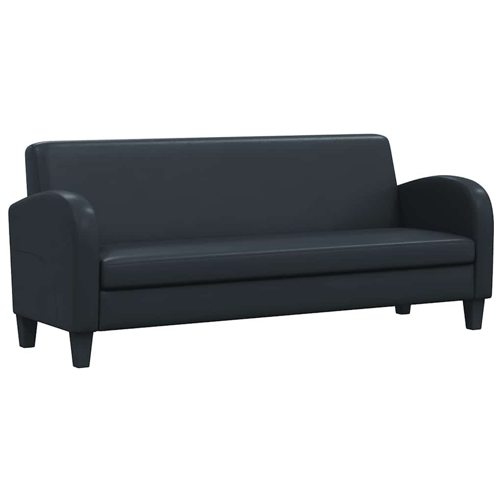 Sofa 3-osobowa, sztuczna skóra, czarna