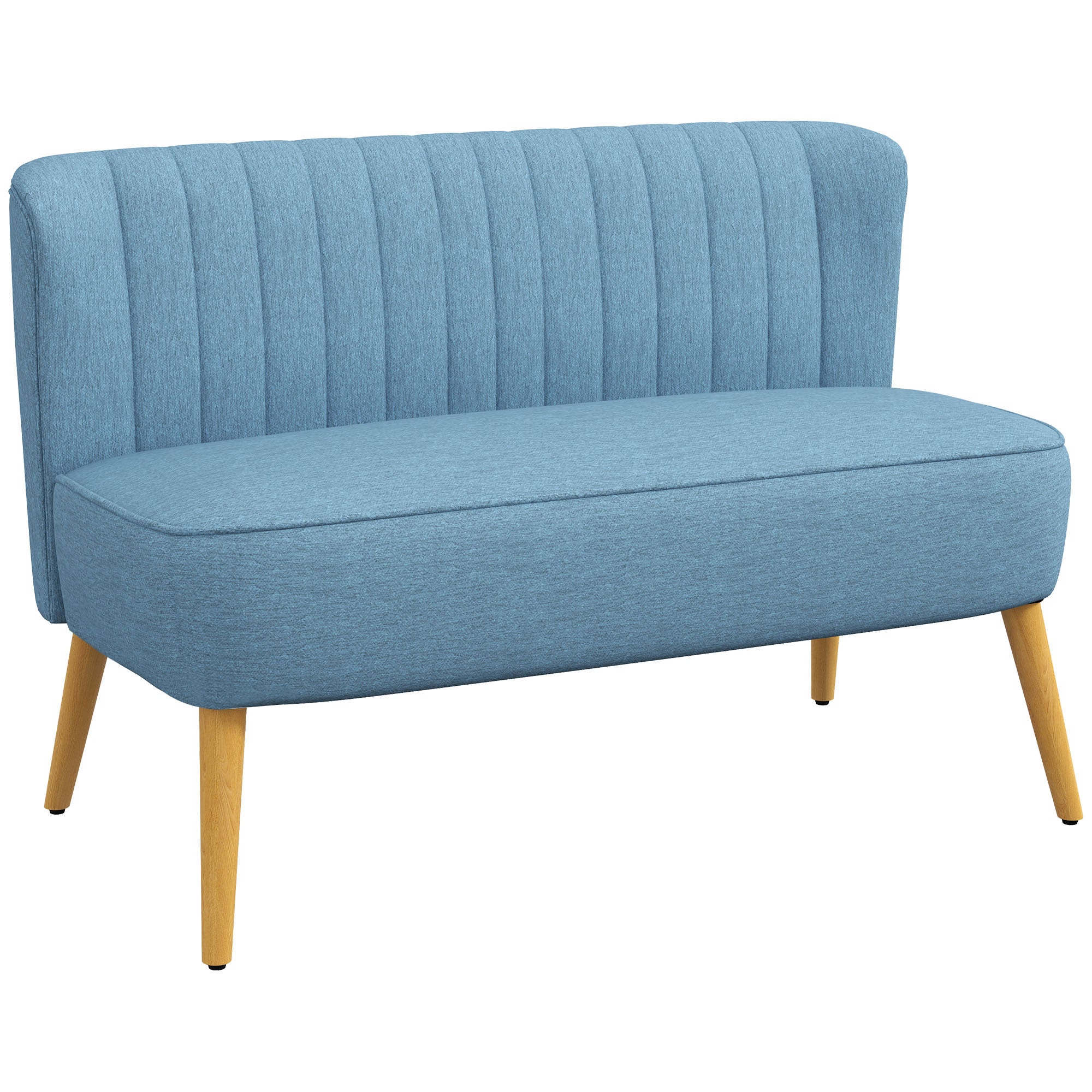 Sofa 2-osobowa, miękka tapicerka, łatwy w pielęgnacji pokrowiec, do 220 kg, 117 x 56,5 x 77 cm, kolor niebieski