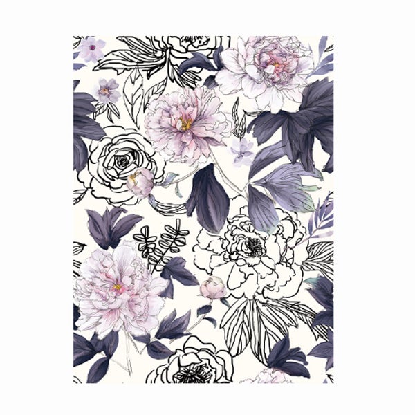 Tapeta samoprzylepna, z nadrukiem kwiatowym, dekoracja ścienna z PVC (44CM*10M)