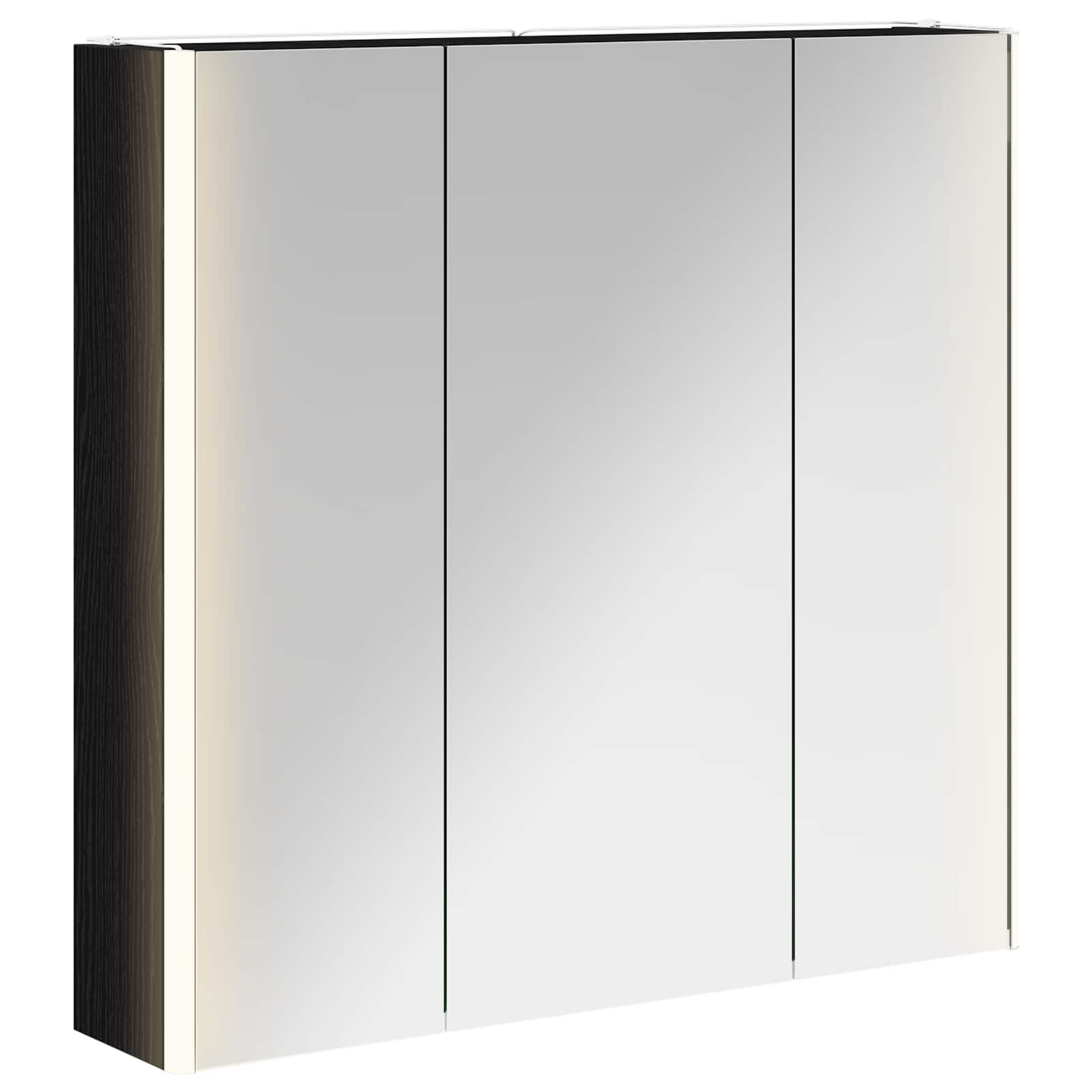 Szafka z lustrem do łazienki Czarny Dąb 73.5 x 15.5 x 70 cm