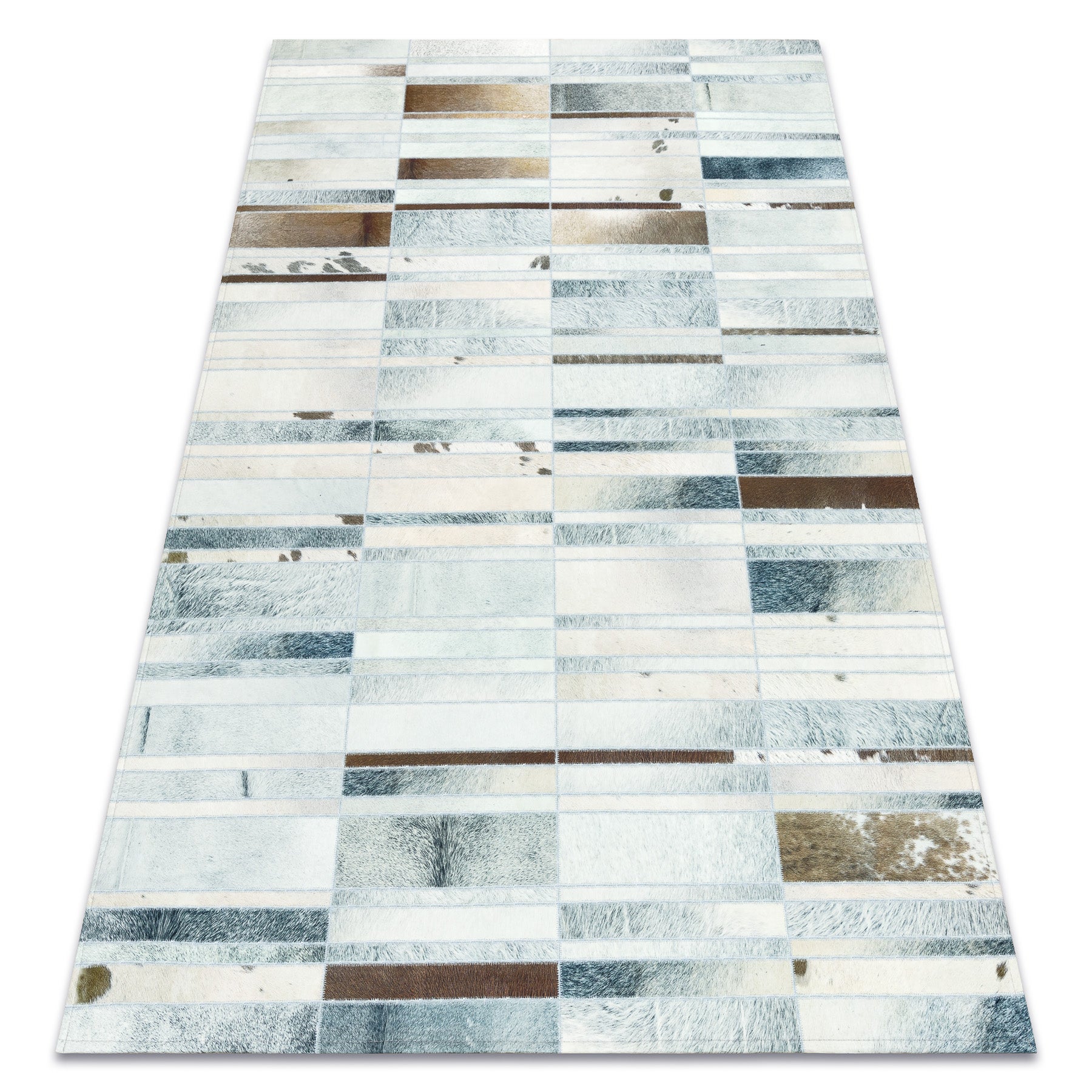Dywan PATCHWORK 21717 beż - Skóra bydlęca, Deski 120x170 cm