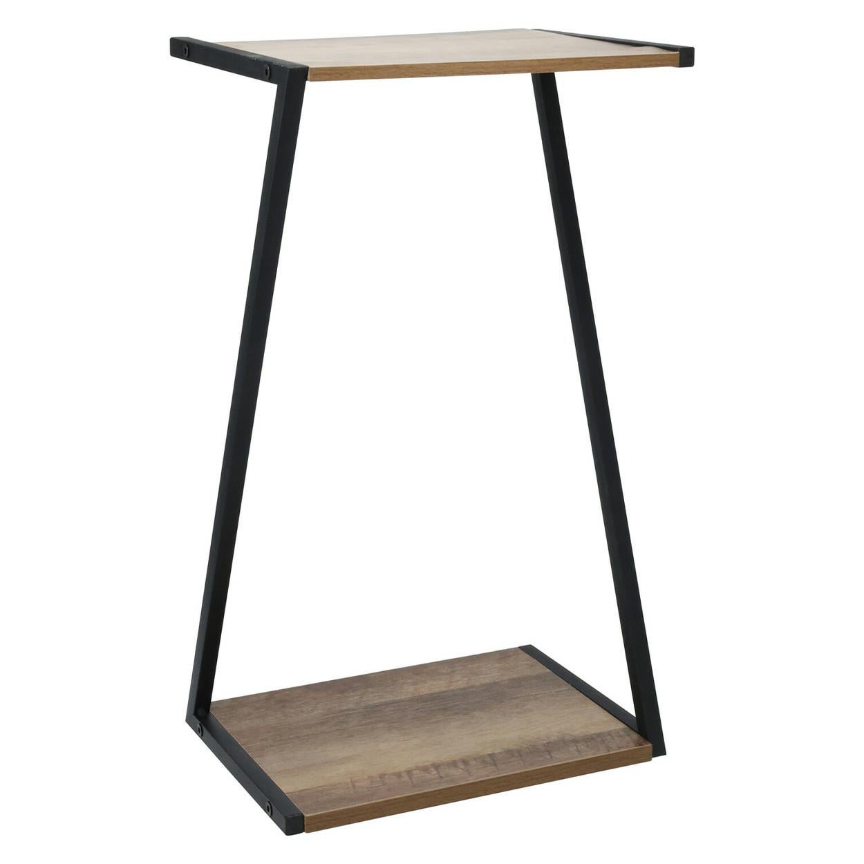 Kwietnik metalowy Koopman czarny z półką MDF loft 50x29x20 cm 1 szt.