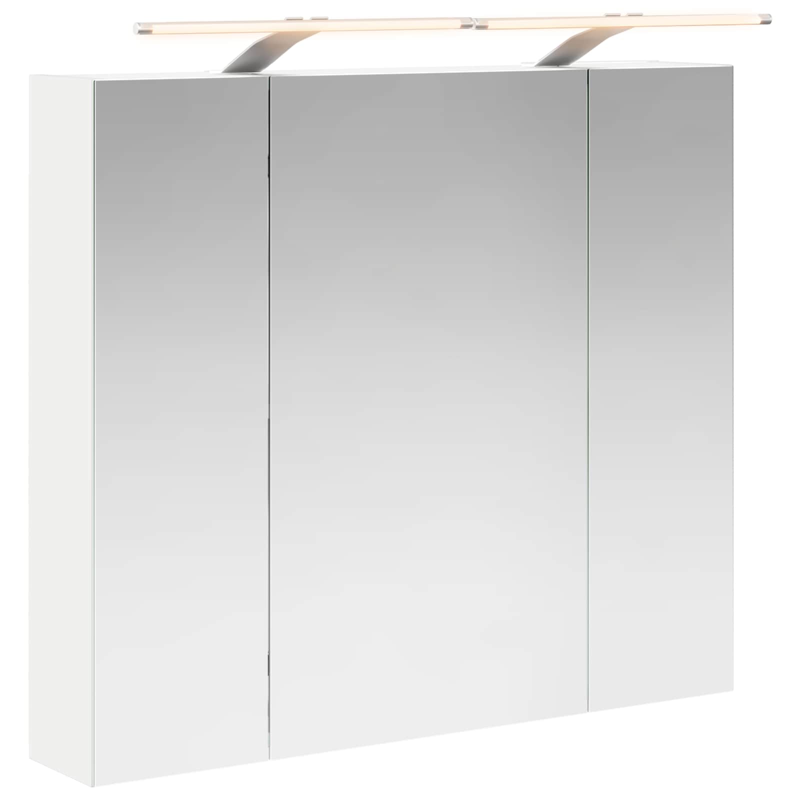 Szafka z lustrem do łazienki Biały 80 x 14.5 x 70 cm