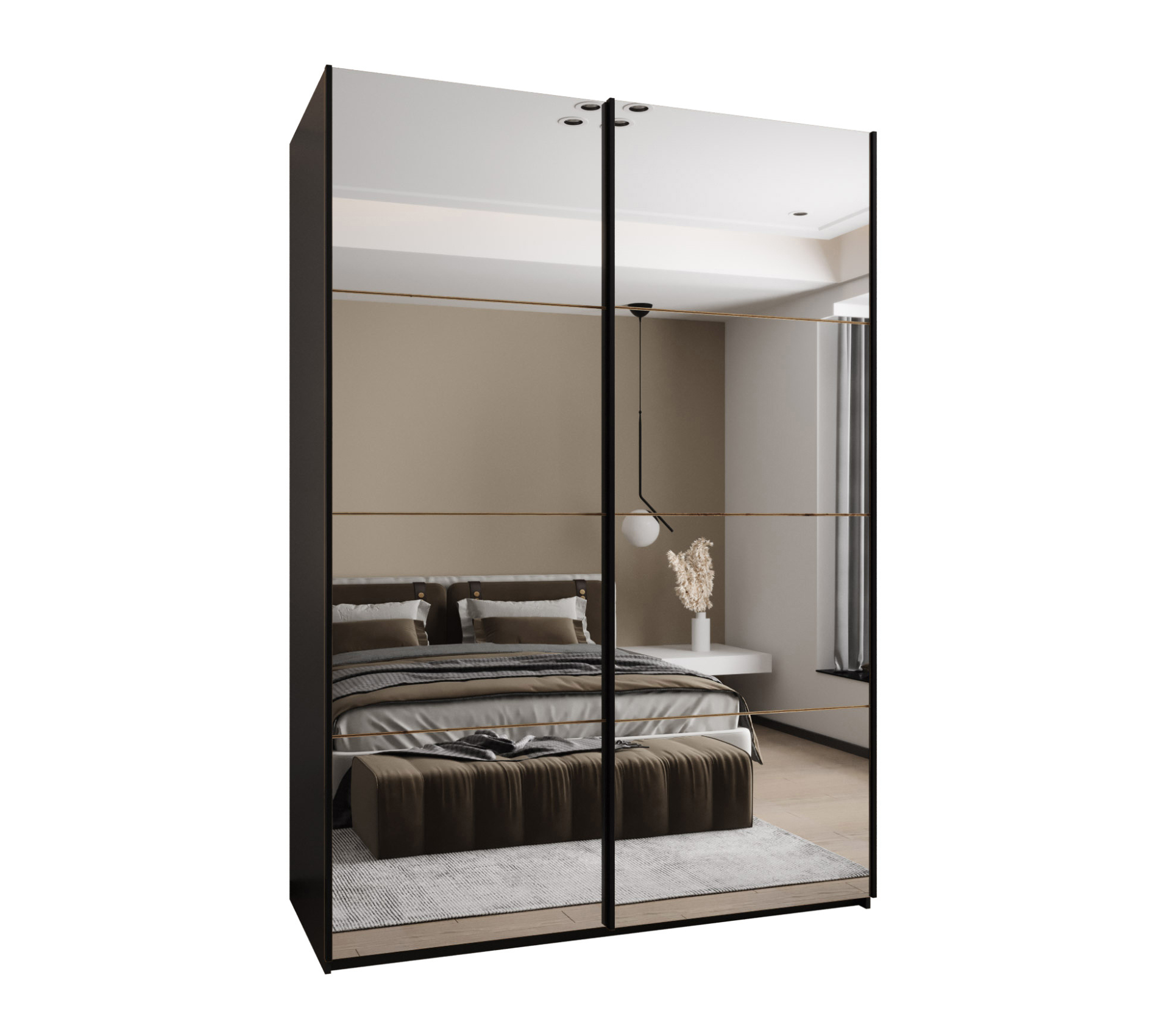 Szafa przesuwna wysoka Lux 2 180 x 64 x 245,5 cm czarny + artisan + u. czarny - Abiks Meble
