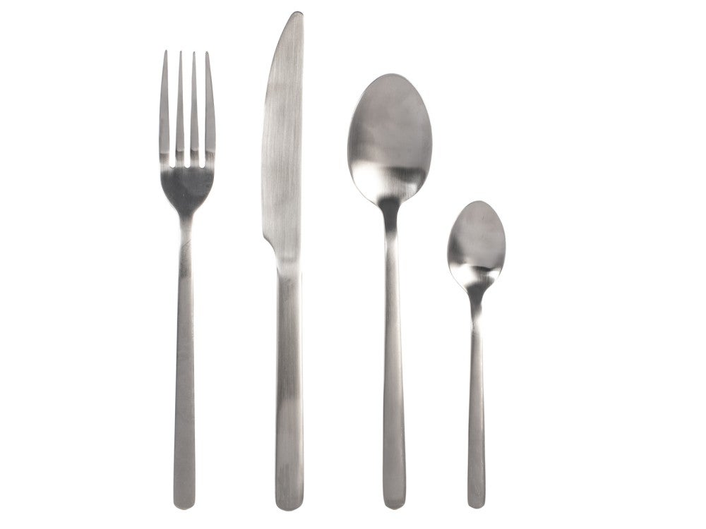 ServiÃ§o de jantar H&H Satinee de 24 peÃ§as em aÃ§o inoxidÃ¡vel