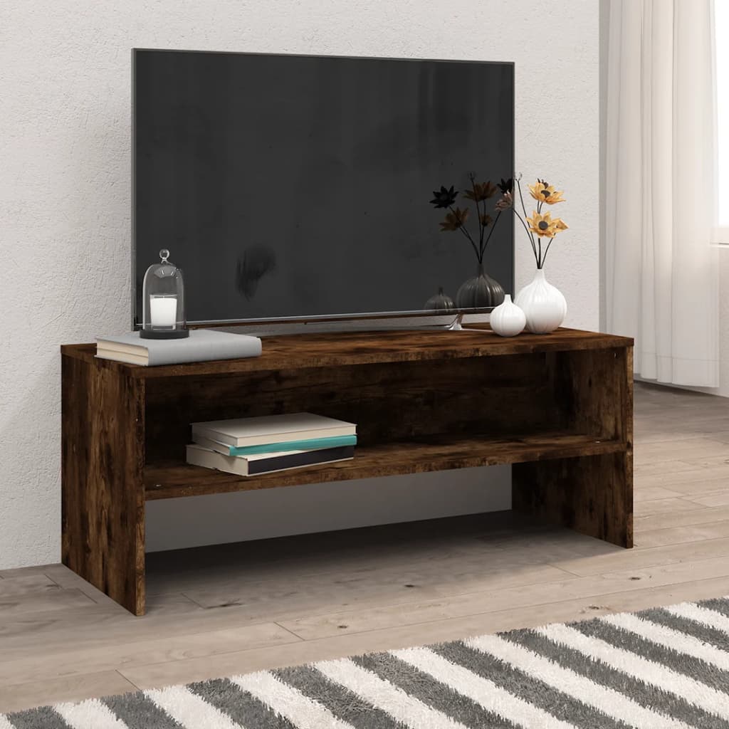 vidaXL Szafka telewizor, przydymiony dąb, 100x40x40 cm