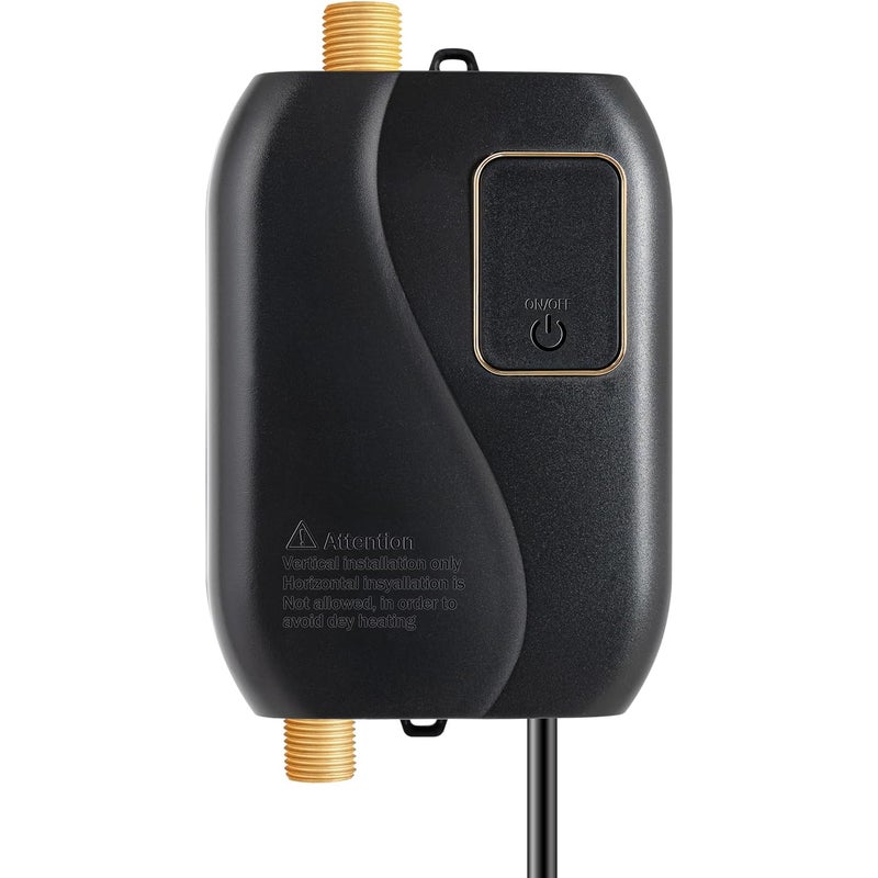 Podgrzewacz wody przepływowy elektryczny, 3000 W 110 V, podzlewowy (odpowiedni do kuchni/łazienki), czarny