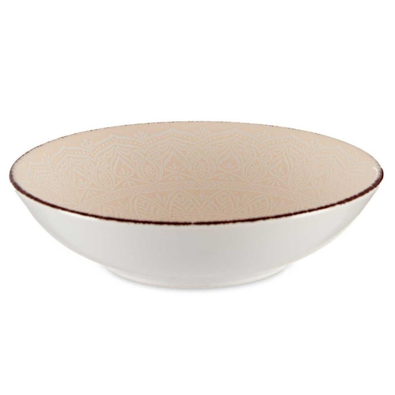 Talerz głęboki MANDALA 20 cm beżowy kamionka 1 szt.