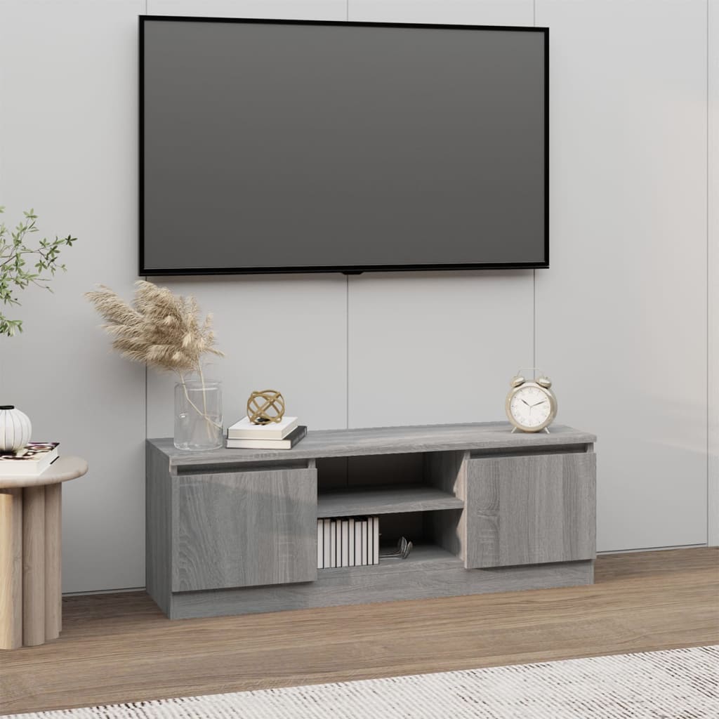 Szafka pod TV, z drzwiczkami, szary dąb sonoma, 102x30x36 cm vidaXL