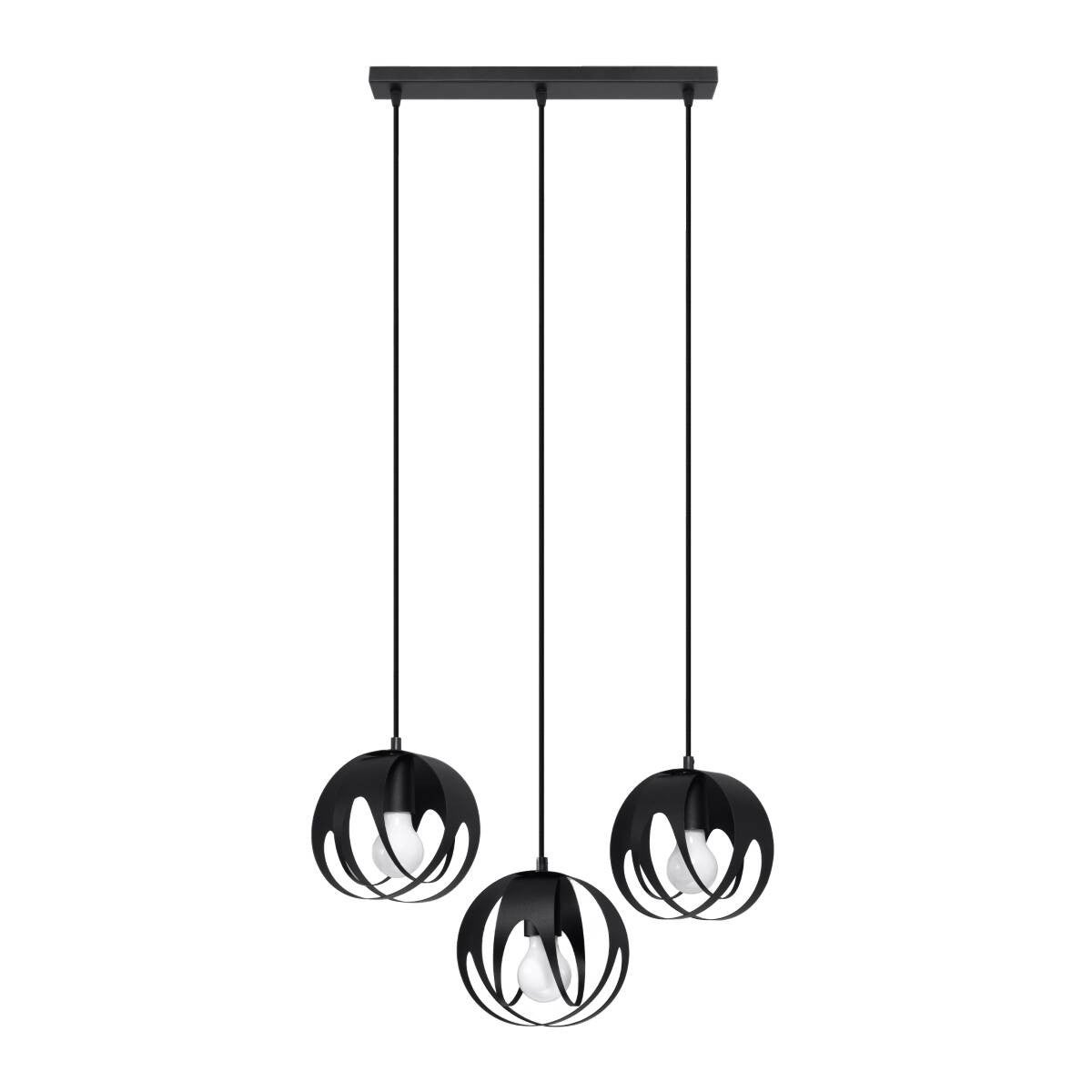 Lampa wisząca potrójna czarna TULOS 3xE27 15W SL.1089 Sollux Lighting