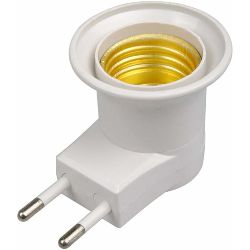 Adapter wtyczki męskiej E27 do żarówki LED typu EU z przyciskiem włączania/wyłączania (biały)