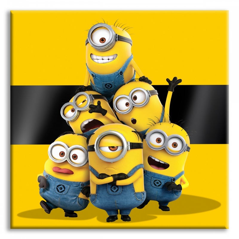 MINIONKI - Obraz na płótnie w drewnianej ramie 100x100 cm