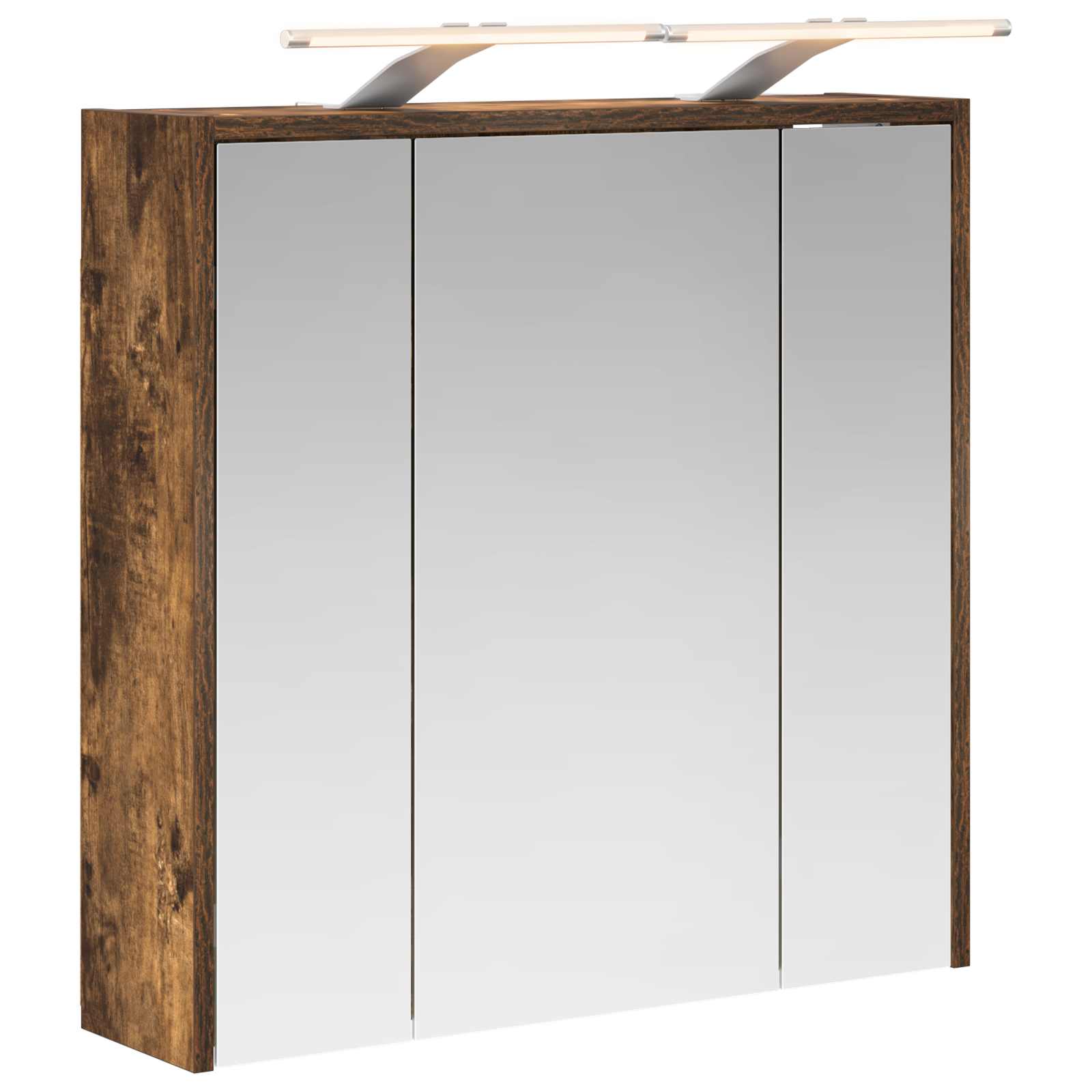 Szafka z lustrem do łazienki Dąb wędzony 63,5 x 16 x 62,5 cm