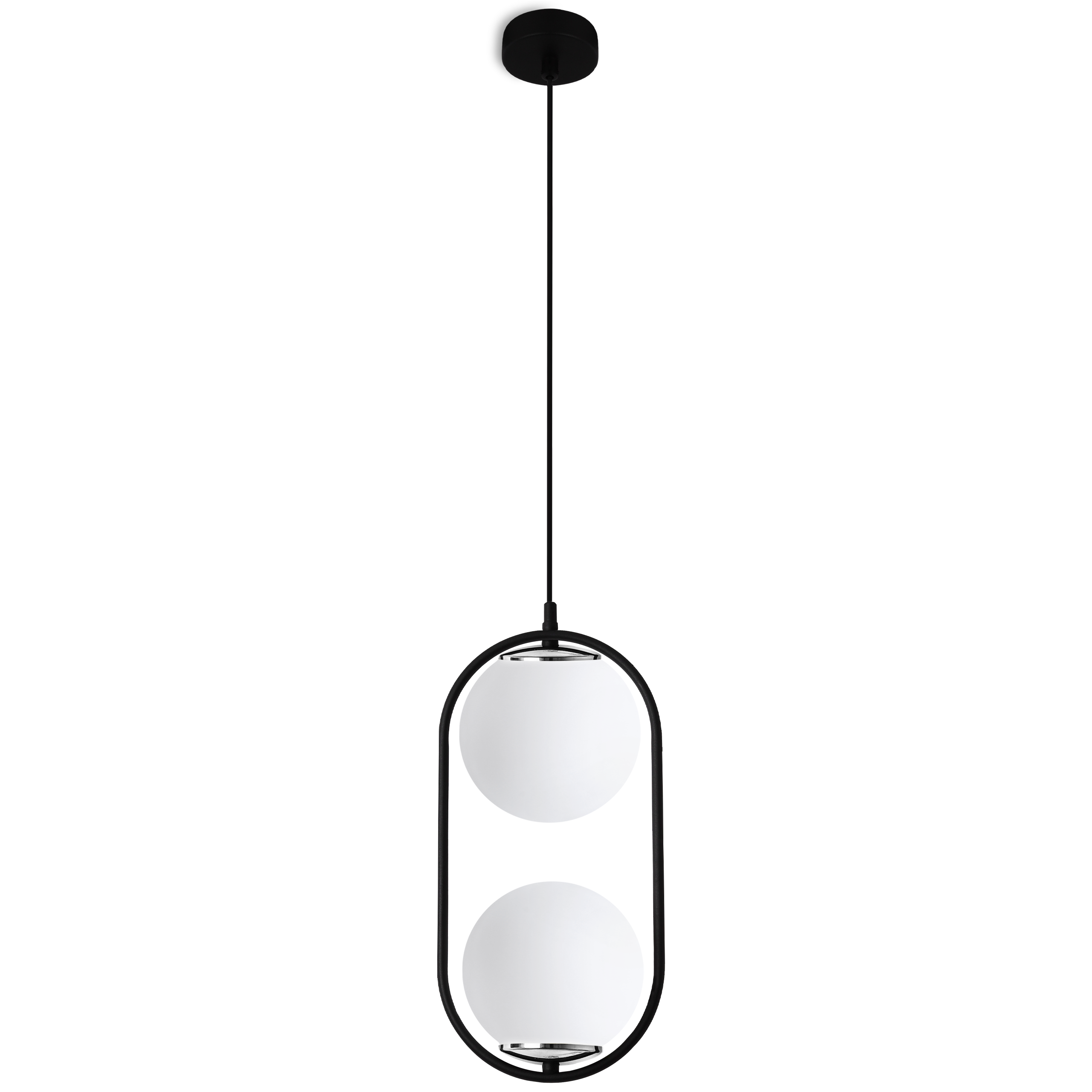 Lampa sufitowa wisząca Light Home LH Luna Duo 2x E14 biały/czarny/chrom