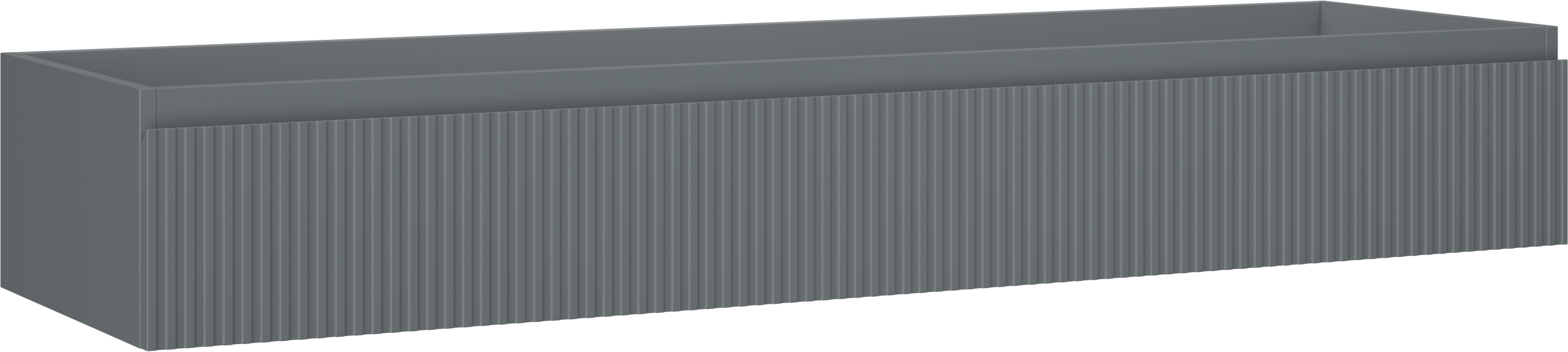 Mexen Rivel szafka łazienkowa podumywalkowa 160 cm, 1 szuflada, ryflowana , grafit mat - 91A20-16023-1-BF66