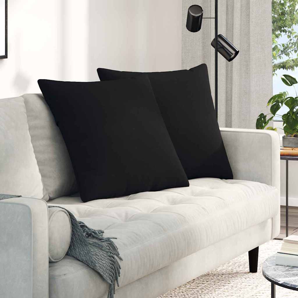 Poduszki na sofę 2 pcs Czarny 80 x 80 cm tkanina vidaXL