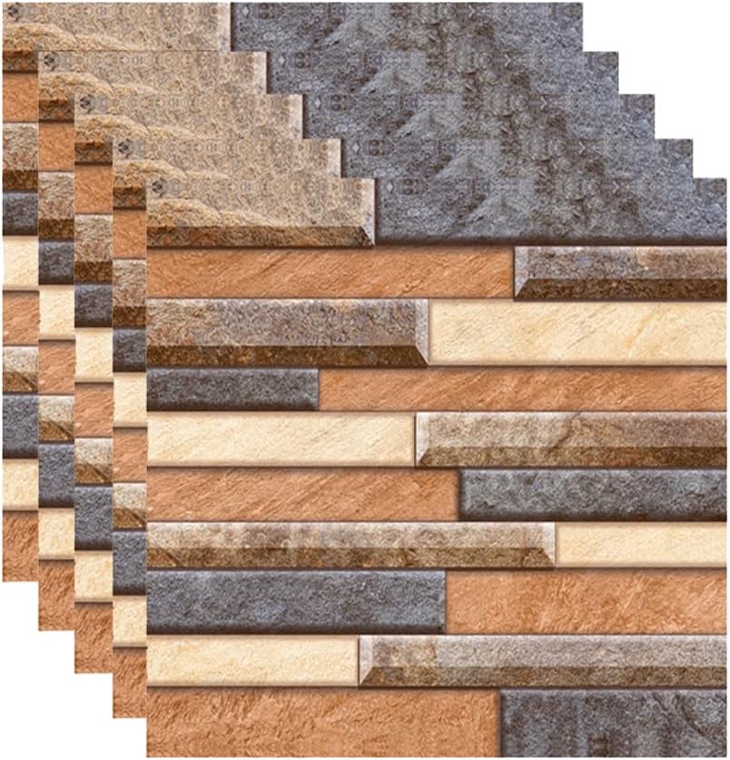 Panel Dekoracyjny 3D Efekt Betonu Przemysłowego - 10 Samoprzylepnych Płyt Imitujących Cegłę - na Ścianę Akcentującą - 30x30cm