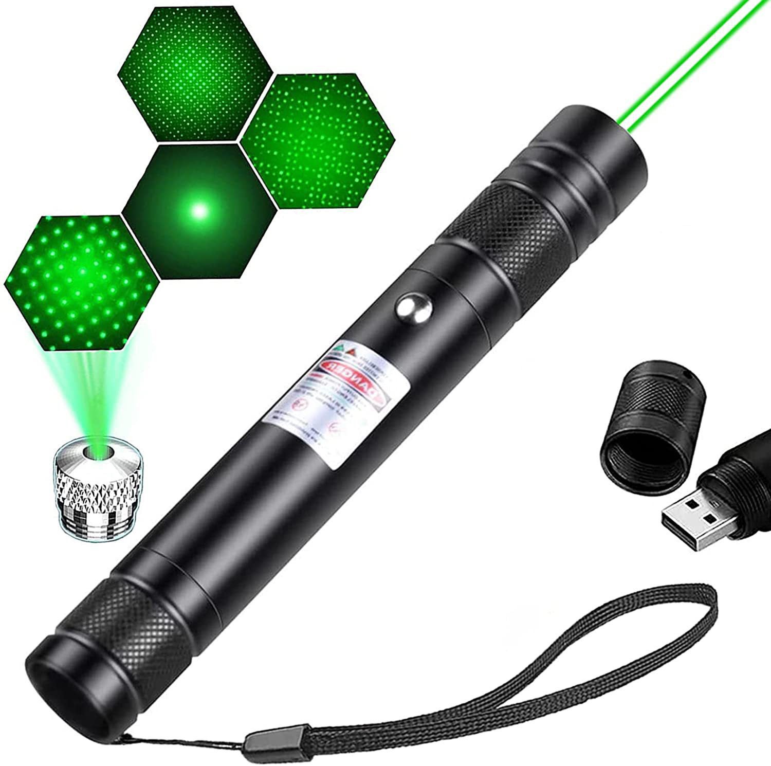 Latarka pióro laserowe z gwiaździstym niebem wskaźnik laserowy USB pióro laserowe super dalekiego zasięgu demonstracji odpowiednie zielonego światła