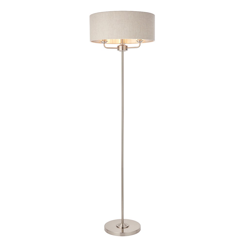 Lampa stojąca podłogowa potrójna polerowana chromowana z abażurem 3xE14 40W HIGHCLERE Endon