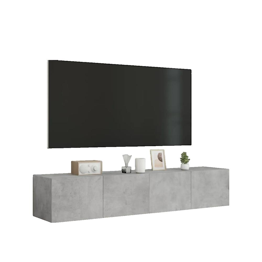 Szafki TV wiszące vidaXL LED RGB 2 szt szary beton 80x35x31 cm