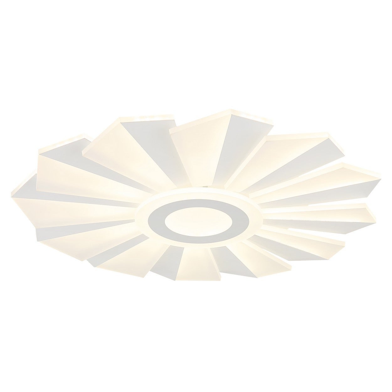 Półwpuszczana lampa sufitowa z wbudowanymi diodami LED, matowa biel, ściemnialne diody LED 2700-6000 K, pilot i timer