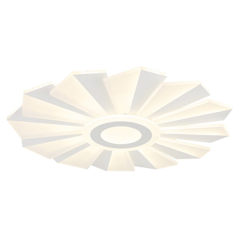 Półwpuszczana lampa sufitowa z wbudowanymi diodami LED, matowa biel, ściemnialne diody LED 2700-6000 K, pilot i timer