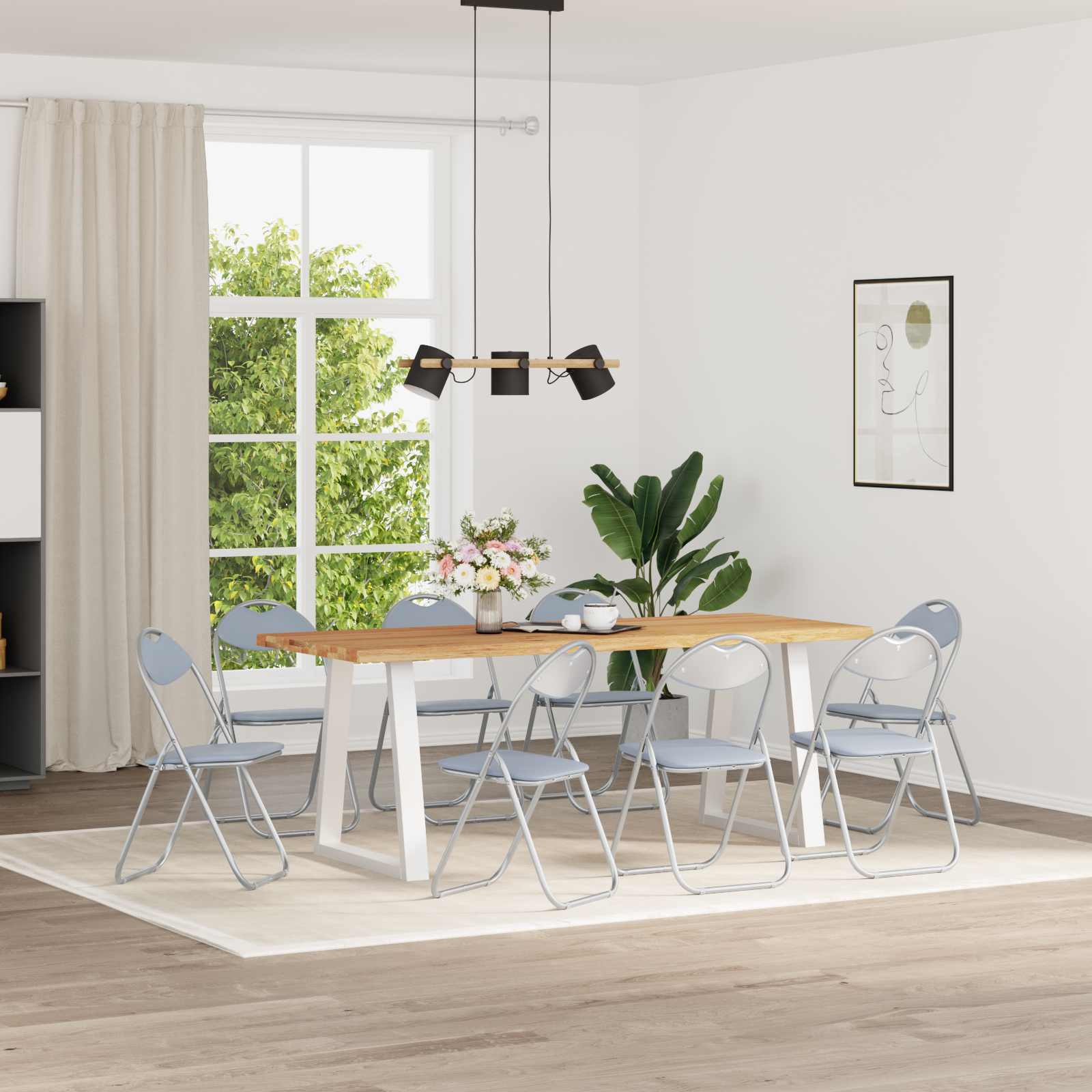 Krzesło składane 8 pcs Szary 48 x 43,5 x 81 cm vidaXL