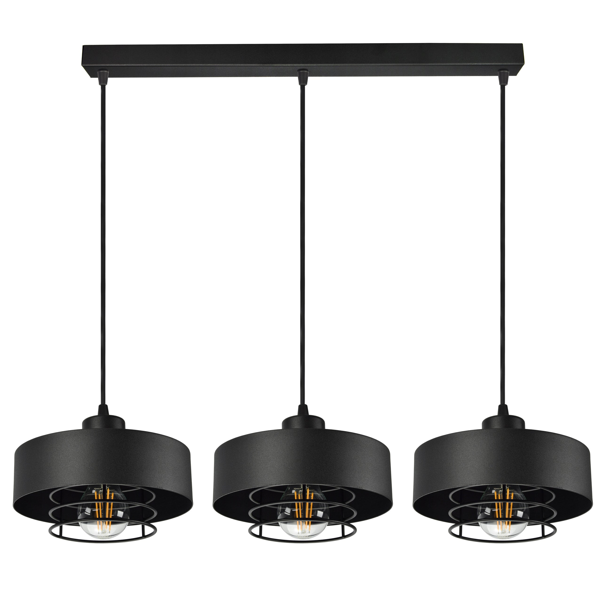 Lampa wisząca sufitowa żyrandol czarna loft edison