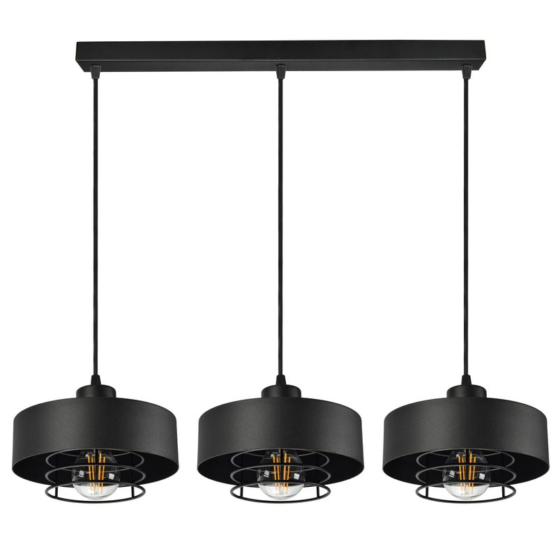 Lampa wisząca sufitowa żyrandol czarna loft edison