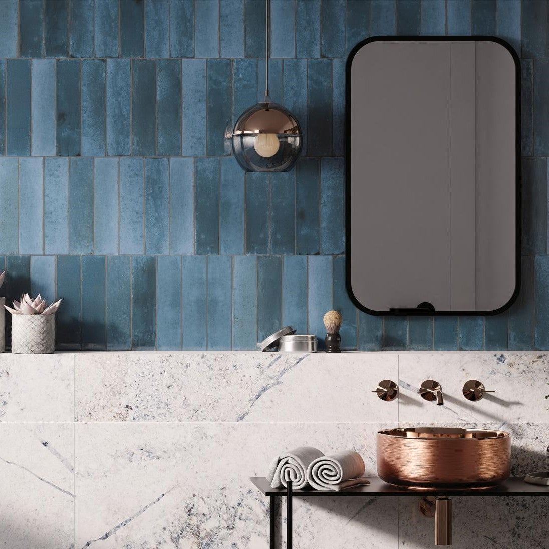 Płytka porcelanowa premium ULTRAGLOSS o efekcie zellige Agadir Lago 7x28 cm